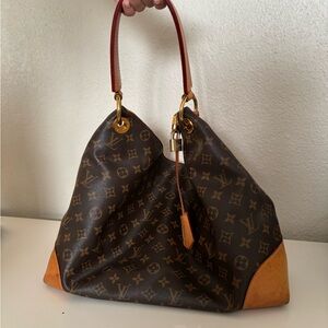 Louis Vuitton Brown and Tan Monogram Hobo Bag